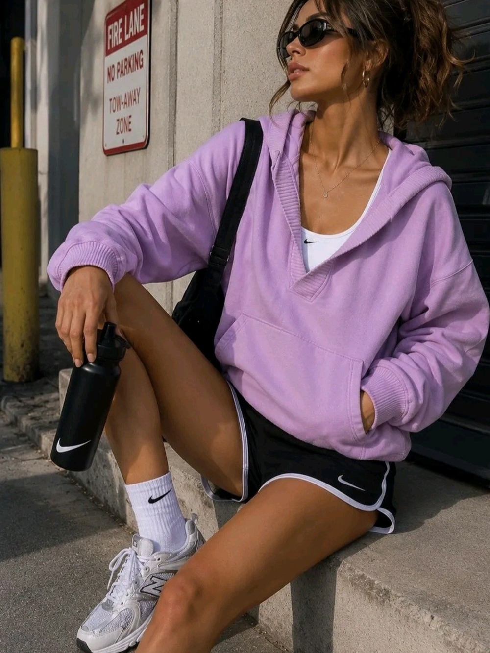 aerie Lilac Hooded Pullover Sweatshirt